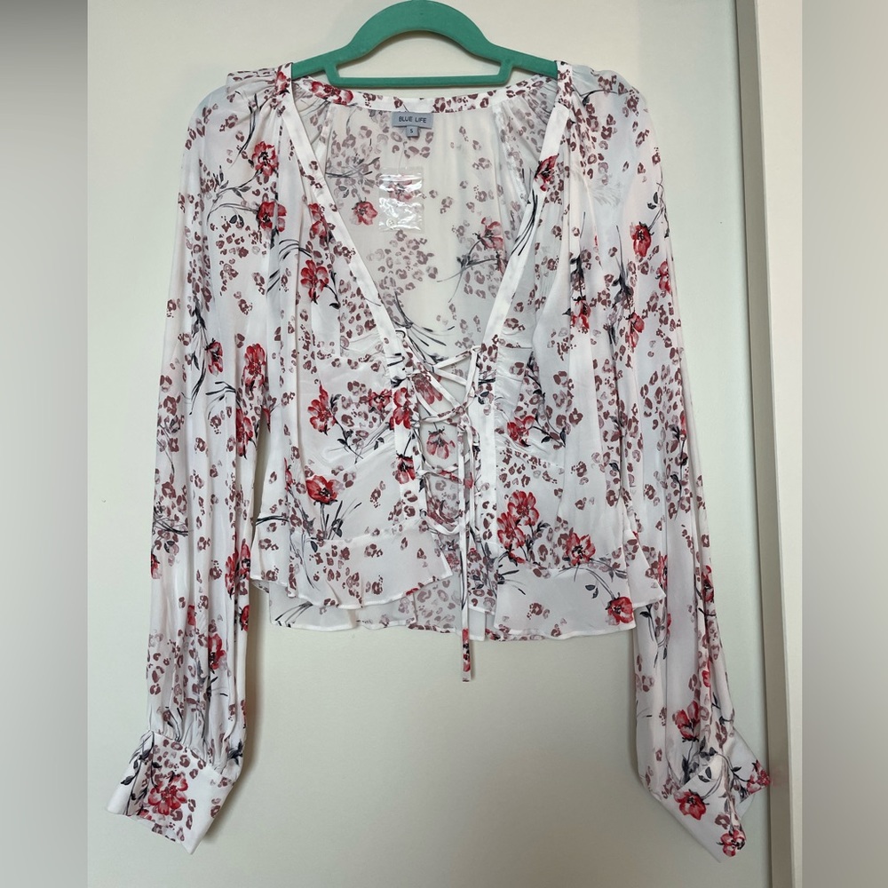 Front Lace Up White Top